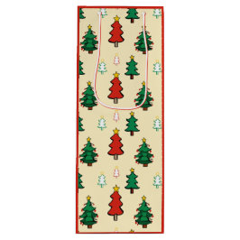 Kerstboom met ster topper naadloos patroon wijn cadeautas