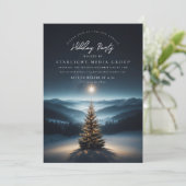 Kerstboom met ster uitnodiging (Staand voorkant)