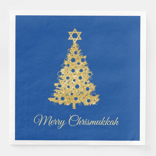 Kerstboom met ster van David Napkin Servet (Voorkant)