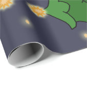 Kerstboom met sterren op Custom Blue Cadeaupapier (Rol Hoek)