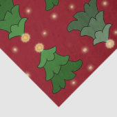 Kerstboom met sterren op Custom Red Tissuepapier (Detail)