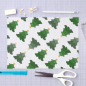 Kerstboom met sterren op Custom White Tissuepapier (Craft)