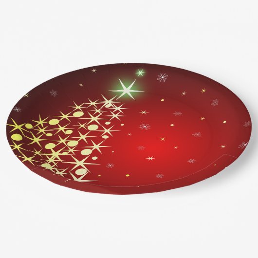 Kerstboom met sterren papieren bordje (Gekanteld)