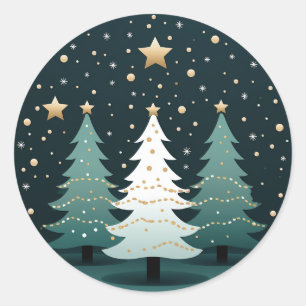 Kerstboom met sterren Sticker