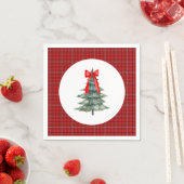 Kerstboom met strik en plaid servet (Insitu)