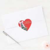 Kerstboom met strik hart sticker (Envelop)
