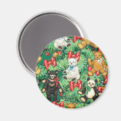 Kerstboom met Teddy Bear Ornamenten Magneet (Voorkant / Achterkant)