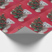 kerstboom met teddybeer cadeaupapier (Hoek)