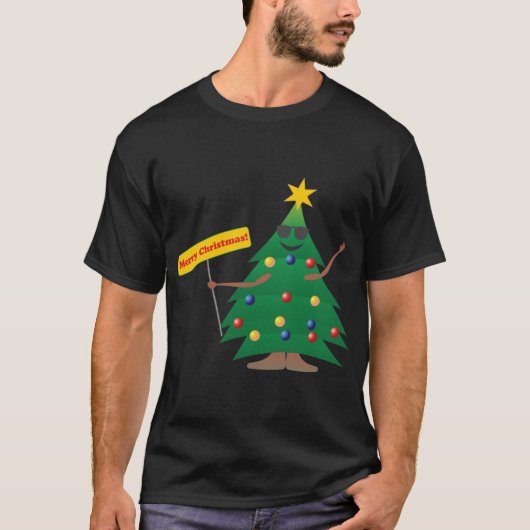 kerstboom met teken t-shirt (Voorkant)