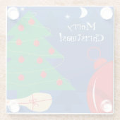 kerstboom met tennisballen en racket glazen onderzetter (Achterkant)