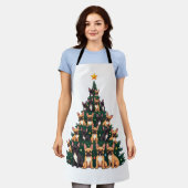 Kerstboom Met Terriër Honden Kerstcadeau Schort (Gedragen)