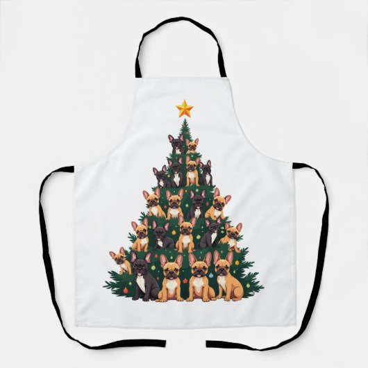 Kerstboom Met Terriër Honden Kerstcadeau Schort (Voorkant)