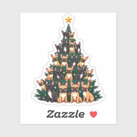 Kerstboom Met Terriër Honden Kerstcadeau Sticker (Vel)