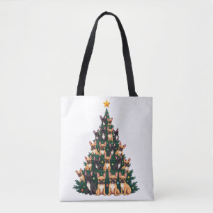 Kerstboom Met Terriër Honden Kerstcadeau Tote Bag