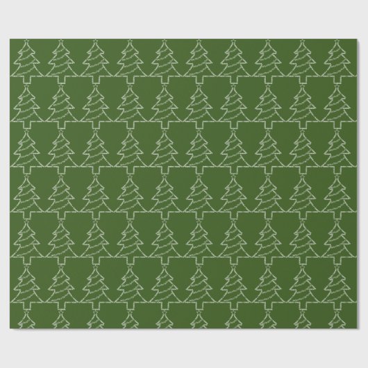 Kerstboom met trombone cadeaupapier (Vlak)