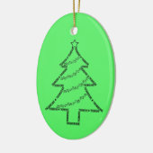 Kerstboom met trombone keramisch ornament (Links)
