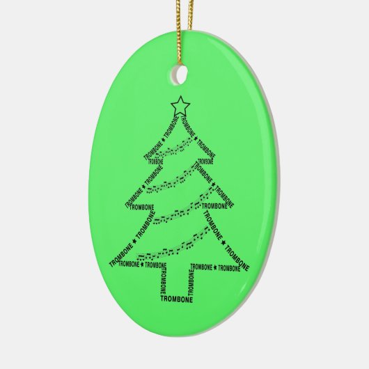 Kerstboom met trombone keramisch ornament (Links)