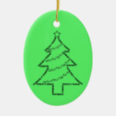 Kerstboom met trombone keramisch ornament (Voorkant)