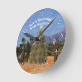 kerstboom met tumbleweed ronde klok (Hoek)