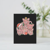 Kerstboom met varkens Funny dieren kerstfeest Feestdagenkaart (Staand voorkant)