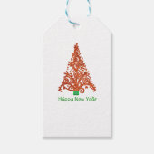 Kerstboom met verbazingwekkende rode glitter cadeaulabel (Voorkant)