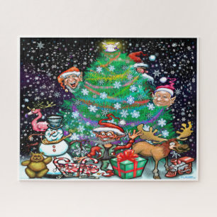 Kerstboom met versiering legpuzzel