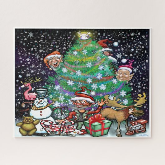 Kerstboom met versiering legpuzzel (Horizontaal)