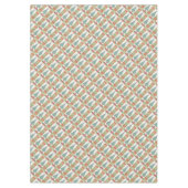 kerstboom met versiering van rode bogen en met kun tafelkleed (Voorkant)