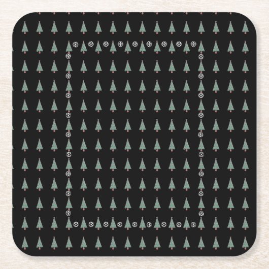 kerstboom met versiering van rode bogen kartonnen onderzetters (Voorkant)