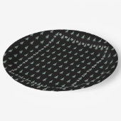 kerstboom met versiering van rode bogen papieren bordje (Gekanteld)