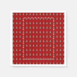 kerstboom met versiering van rode bogen servet