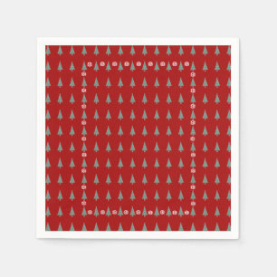 kerstboom met versiering van rode bogen servet