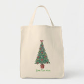 kerstboom met versiering van rode bogen tote bag (Voorkant)