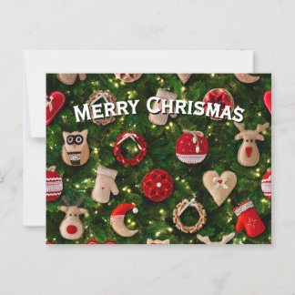 Kerstboom met vilt speelgoed briefkaart