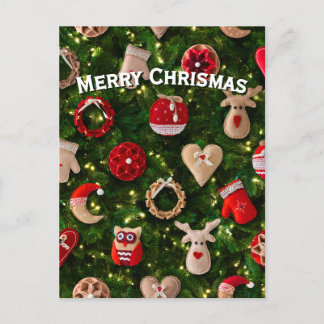 Kerstboom met vilt speelgoed feestdagenkaart