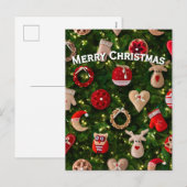 Kerstboom met vilt speelgoed feestdagenkaart (Voorkant / Achterkant)