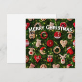 Kerstboom met vilt speelgoed feestdagenkaart (Voorkant / Achterkant)