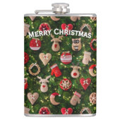 Kerstboom met vilt speelgoed heupfles (Voorkant)