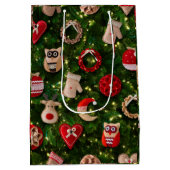 Kerstboom met vilt speelgoed medium cadeauzakje (Achterkant)