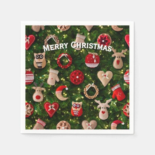 Kerstboom met vilt speelgoed servet (Voorkant)