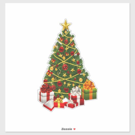 Kerstboom met vinylsticker met aangepaste afsnijdi sticker (Vel)