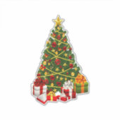 Kerstboom met vinylsticker met aangepaste afsnijdi sticker (Voorkant)