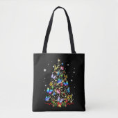 Kerstboom met vlinder, lichte meisjes, kerstmis B Tote Bag (Voorkant)