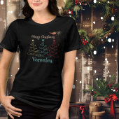 Kerstboom met vogel Tri-Blend shirt