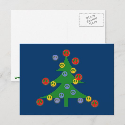 Kerstboom met Vredestekenen Feestdagenkaart (Voorkant / Achterkant)