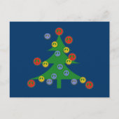 Kerstboom met Vredestekenen Feestdagenkaart (Voorkant)