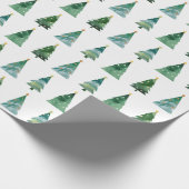 Kerstboom met vrolijk schrift en waterverf cadeaupapier (Hoek)