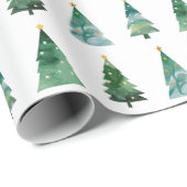 Kerstboom met vrolijk schrift en waterverf cadeaupapier (Rol Hoek)