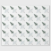 Kerstboom met waterverf dennenappels vakantie cadeaupapier (Vlak)