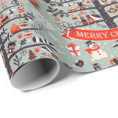 kerstboom met wensen (grijs) cadeaupapier (Rol Hoek)